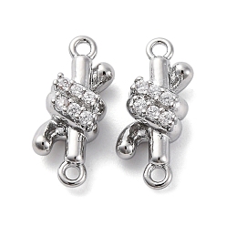 Платинированный Подвески латунные горный хрусталь, без кадмия, без никеля и без свинца, Реальная платина, 16x7.5x6.3 мм, отверстие : 1.4 мм