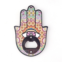 Mocasín Abridor de botellas de madera, multifunción para imán de nevera, mano de hamsa / mano de miriam, mocasín, 120x80x7 mm