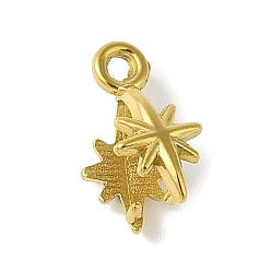 Золотой 304 нержавеющей стали ледоруб прижимные поручительств, звезда, золотые, 13x6 мм, отверстие : 1.6 мм, штифты : 0.8 мм