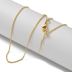 Настоящее золото 18K Латунь скручены ожерелья цепи, регулируемые слайдерные ожерелья для женщин, реальный 18 k позолоченный, 17.60 дюйм (44.7 см)