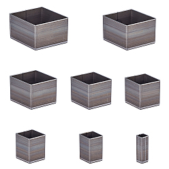 Нержавеющая Сталь Цвет Высекальный пресс для высечки из высокоуглеродистой стали, с пластиковой коробке, набор штампов для штамповки пресс-форм, для поделок из кожи своими руками, ромб, цвет нержавеющей стали, 9~49x7~33x23.5 мм, 8 шт / коробка