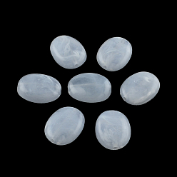 Васильковый Овальной имитация драгоценных камней акриловые бусины, васильковый, 19x15x7 мм, Отверстие : 2 мм , около 330 шт / 500 г