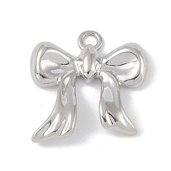 Платина Латунные подвески, бантом, платина, 14x14x2.5 мм, отверстие : 1 мм