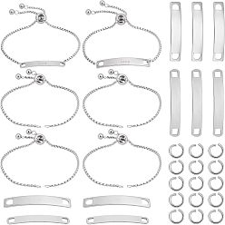 (52) Непрозрачная лаванда Набор для самостоятельного изготовления браслета из прямоугольных звеньев, в том числе 304 изготовление браслетов и звеньев из нержавеющей стали, цвет нержавеющей стали, 38 шт / коробка