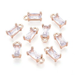 Алиса Синий Прозрачные стеклянные амулеты, с латунной фурнитурой , граненые, прямоугольные, золотой свет, Алиса Блю, 8.5x4x3 мм, отверстие : 1 мм