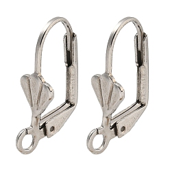 Нержавеющая Сталь Цвет Не тускнеет 304 фурнитура для сережек с застежкой-рычагом из нержавеющей стали, цвет нержавеющей стали, 17x10.5x5.5 мм, отверстие : 1.8 мм, штифты : 0.9 мм