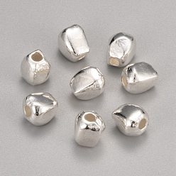 Серебро Сплавочные овальные бусины тибетского стиля , овальные, серебряные, без свинца, без кадмии и без никеля, 10x9.5x9 мм, отверстие : 3 мм