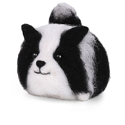 Черный Комплект для валяния с инструкциями, 4 иглы для валяния шт., шерсть, 1 пена для валяния из ПК, наборы для валяния кошек и собак для начинающих, чёрные, 135x90x55 мм