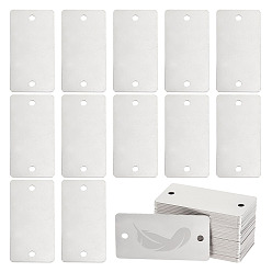 Rectangle 201 подвески из нержавеющей стали, штамповка пустых тегов, цвет нержавеющей стали, прямоугольные, 25x50x1 мм, отверстие : 3 мм, 30 шт / коробка