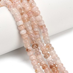 Морганит Натуральный розовый морганит бисер нитей, рондель, 6~6.5x2.5~4.5 мм, отверстие : 0.8 мм, около 114 шт / нитка, 16.02'' (40.7 см)