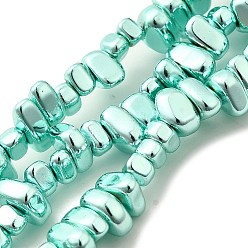 Весенне-зеленый Нити синтетических немагнитных гематитовых бусин с гальваническим покрытием, покрытых краской для выпечки, самородки, весенний зеленый, 5~8x4~5x3~4 мм, отверстие : 1 мм, около 120 шт / нитка, 15.75 дюйм (40 см)