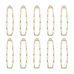 Light Gold 10 большие подвески из сплава с открытой задней панелью, для diy уф смолы, эпоксидная смола, Прессованные цветочные украшения, прямоугольные, золотой свет, 60.5x14x1.5 мм, отверстие : 4 мм