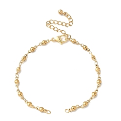 Золотой 304 изготовление браслетов из звеньевых цепей из нержавеющей стали, золотые, 6-7/8 дюйм (17.5 см) в длину + 57 удлинитель мм