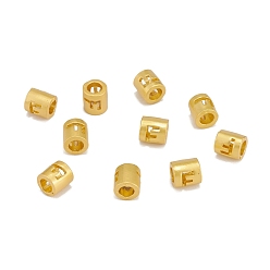 Letter F Полые подвесные бусины из сплава, бочка с письмом, матовый золотой цвет, буква f, 6.5x5 мм, отверстие : 3.5 мм