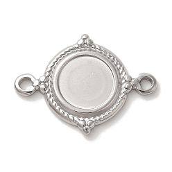 Нержавеющая Сталь Цвет 304 настройка разъема из каучука из нержавеющей стали, плоско-круглые, цвет нержавеющей стали, лоток : 8.5 мм, 21.5x16x2 мм, отверстие : 1.5 мм