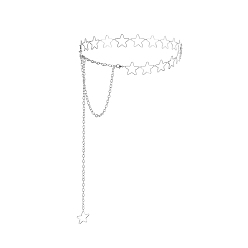 Платина Полые литые звездообразные цепи для талии и живота для женщин, платина, 1000 мм