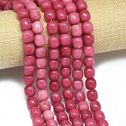Светло-Вишневый Натуральный Malaysia нефритовые бусы пряди, окрашенная и подогревом, баррель, светло-вишневый, 9.5~10x8.5 мм, отверстие : 1 мм, около 37~38 шт / нитка, 14.57''~14.96'' (37~38 см)