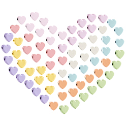 (52) Непрозрачная лаванда 90шт 9 цвета цинковый сплав бусины, самодельная проставка для бусин Love Super, разноцветные, 4.5x4.5x2.5 мм, отверстие : 1 мм, 10 шт / цвет