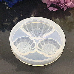 Белый Силиконовые формы, формы для литья смолы, для уф-смолы, изготовление подвесок из эпоксидной смолы, плоские круглые с оболочкой, белые, 62x9 мм