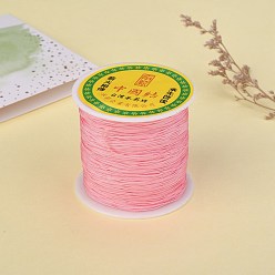 Light Coral Braided Nylon Thread, Chinese Knotting Cord Beading Cord for Beading Jewelry Making, Light Coral, 0.5mm, about 150yards/roll