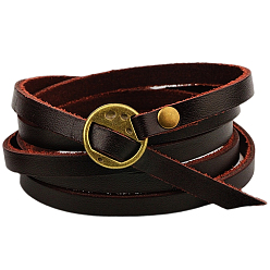 Кокосово-Коричневый 1браслеты из поликарбонатной кожи/цепочные ремни, со сплавочной фурнитурой, плоско-круглые, античная бронза, кокосового коричневый, 39.8 дюйм (101 см), шириной 6 мм 