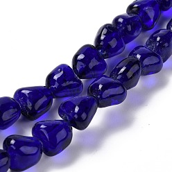 Синий Бусы лэмпворк ручной работы, самородки, синие, 10x9.5x7.5 мм, отверстие : 1.2 мм, около 40 шт / нитка, 15.16 дюйм (38.5 см)