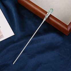 Морско-зеленый Гальванизированные палочки для волос из натурального кварцевого кристалла, аксессуары для волос для женщин и девочек, цвета морской волны, 180x10 мм