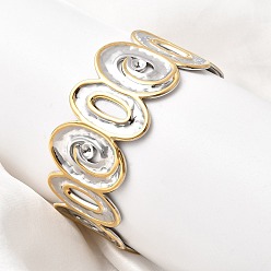 Oval Кованые 304 браслеты-манжеты из нержавеющей стали для женщин, без кадмия, без никеля и без свинца, овальные, внутренний диаметр: 2-3/8x1-7/8 дюйм (61.5x4.75 см)