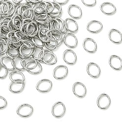 Real Platinum Plated SHEGRACE Brass Closed Jump Rings, Oval, Cadmium Free & Lead Free & Nickel Free, Real Platinum Plated, 5x6x0.8mm, Inner Diameter: 3.4x5mm, 20 Gauge