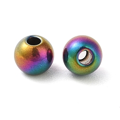 Rainbow Color Титановые бусины, круглые, Радуга цветов, 6x5 мм, отверстие : 2 мм