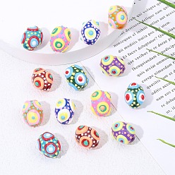 (52) Непрозрачная лаванда Стеклянные бусины миллефлори, овальные, разноцветные, 16x13~13.5 мм, отверстие : 1.8 мм