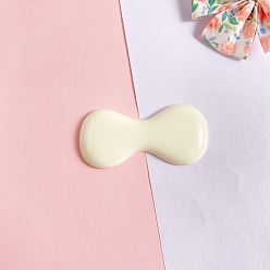 (404) Непрозрачное AB Кислое яблоко Непрозрачные кабошоны из смолы, бантом, цветочный белый, 58x28 мм