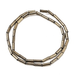 Антично-позолоченный Гальванические бусины из натуральной лавы, колонка, старинное золотое покрытие, 9x3 мм, отверстие : 1 мм, около 43 шт / нитка, 15.75'' (40 см)