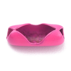 Темно-Розовый Латунные соединения шаровой цепи, темно-розовыми, 10x3.5~4 мм, отверстие : 3 мм