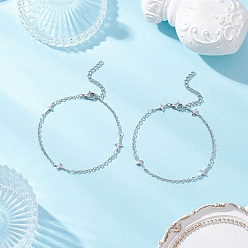 Нержавеющая Сталь Цвет 304 браслеты из нержавеющей стали с перекрестными связями для женщин, цвет нержавеющей стали, 7-1/2 дюйм (19 см)