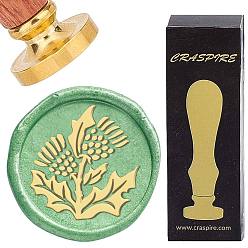 Цветок Латунные восковые печати с деревянной ручкой, для diy scrapbooking, цветок, 25 мм