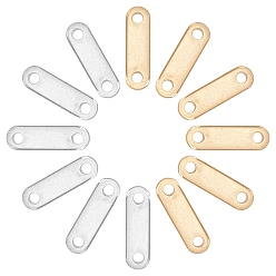 Mixed Color 304 Stainless Steel Chain Tabs, Chain Extender Connectors, Oval, Mixed Color, 12x3x1mm, Hole: 1.4mm, 2 colors, 60pcs/color, 120pcs/box