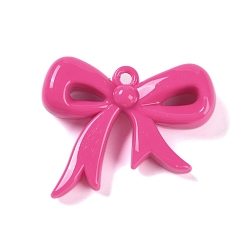 Камелия Подвески из непрозрачного акрила, окрашенные распылением, бантом, камелия, 40.5x49x11.5 мм, отверстие : 3.5 мм