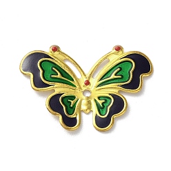 Золотой Железные подвески, с эмалью, очарование бабочки, золотые, 23.5x33x1.5 мм, отверстие : 2 мм