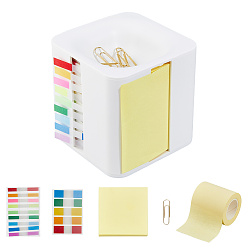 Белый Диспенсер для заметок и рулонов из АБС-пластика, диспенсер для флажков, настольный органайзер со скрепками, белые, 84x84x85 мм