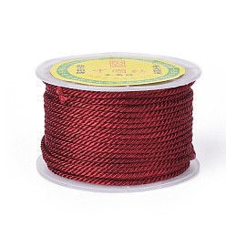 Темно-Красный Полиэстер милан шнур для изготовления ювелирных изделий DIY, темно-красный, 2.5 мм, около 27.34 ярдов (25 м) / рулон