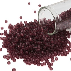 (6BF) Transparent Frost Medium Amethyst Тохо 8/0 круглые бусины, японский бисер, (6 bf) прозрачный морозный средний аметист, 3 мм, отверстие : 1 мм, Около 10000 шт / фунт