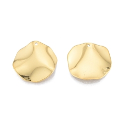 Настоящее золото 18K Ионное покрытие (ip) 201 кулон из нержавеющей стали, чеканные амулеты, плоско-круглые, реальный 18 k позолоченный, 24x0.7 мм, отверстие : 1.2 мм