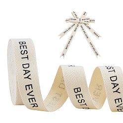 Бежевый 20 ярдов хлопчатобумажных лент, слово, аксессуары для одежды, бежевые, 5/8 дюйм (15 мм)