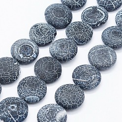 Weathered Agate Natural Weathered Agate Beads Strands, Dyed, Flat Round, 19.5~20x8mm, Hole: 0.5mm, about 20pcs/strand, 15.5 inch
