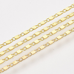 Золотой Латунные соединительные цепи для маринеров, с катушкой, пайки, без кадмия, без никеля и без свинца, золотые, 5.2x1.5x0.7 мм, Около 100 ярдов / рулон