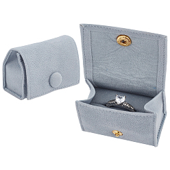 Серебро Сумки-пуговицы из микрофибры, мешочки для украшений, для сережек, Браслеты, кулон, серебряные, 6.05x3.7x4.2 см