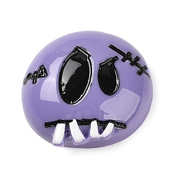 Фиолетовый Прошитая голова куклы Хэллоуин, непрозрачная смола, декодированные кабошоны, ювелирное ремесло на Хэллоуин, фиолетовые, 26x27.5x9 мм