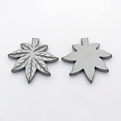 Non-magnetic Hematite Autumn Theme Non-Magnetic Synthetic Hematite Maple Leaf Pendants, 40x41x4mm, Hole: 1mm
