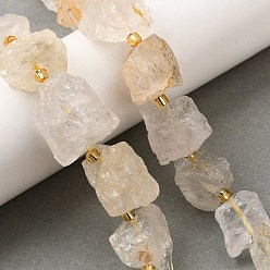 Хрусталь Сырой грубый натуральный кристалл кварца, горного хрусталя, самородки, 14~28x15~25x10~27 мм, отверстие : 1.2~1.4 мм, около 9~10 шт / нитка, 7.76''~8.07'' (19.7~20.5 см)
